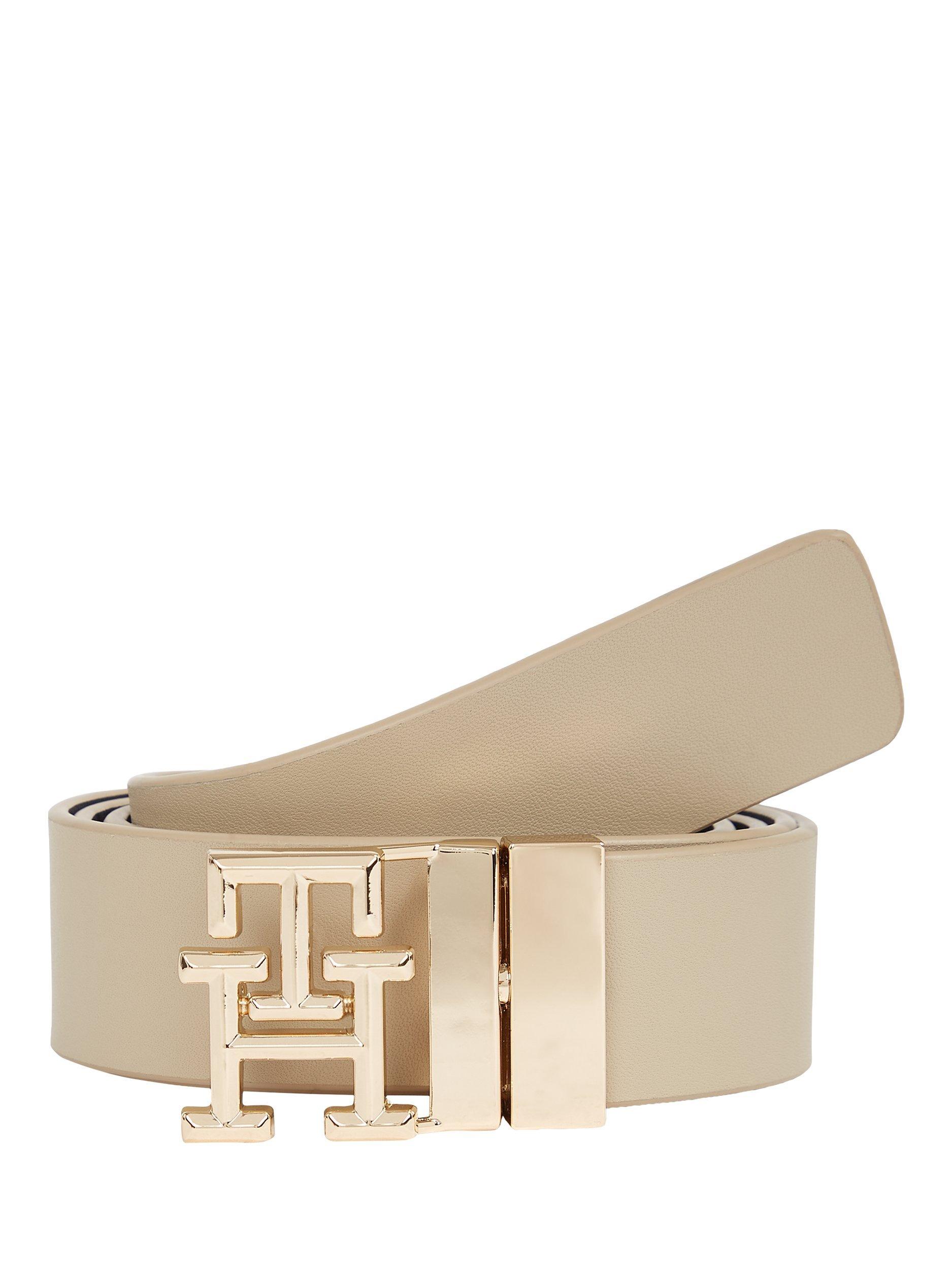 Tommy Hilfiger Logo Reversible Leather Belt, Blue/Multi