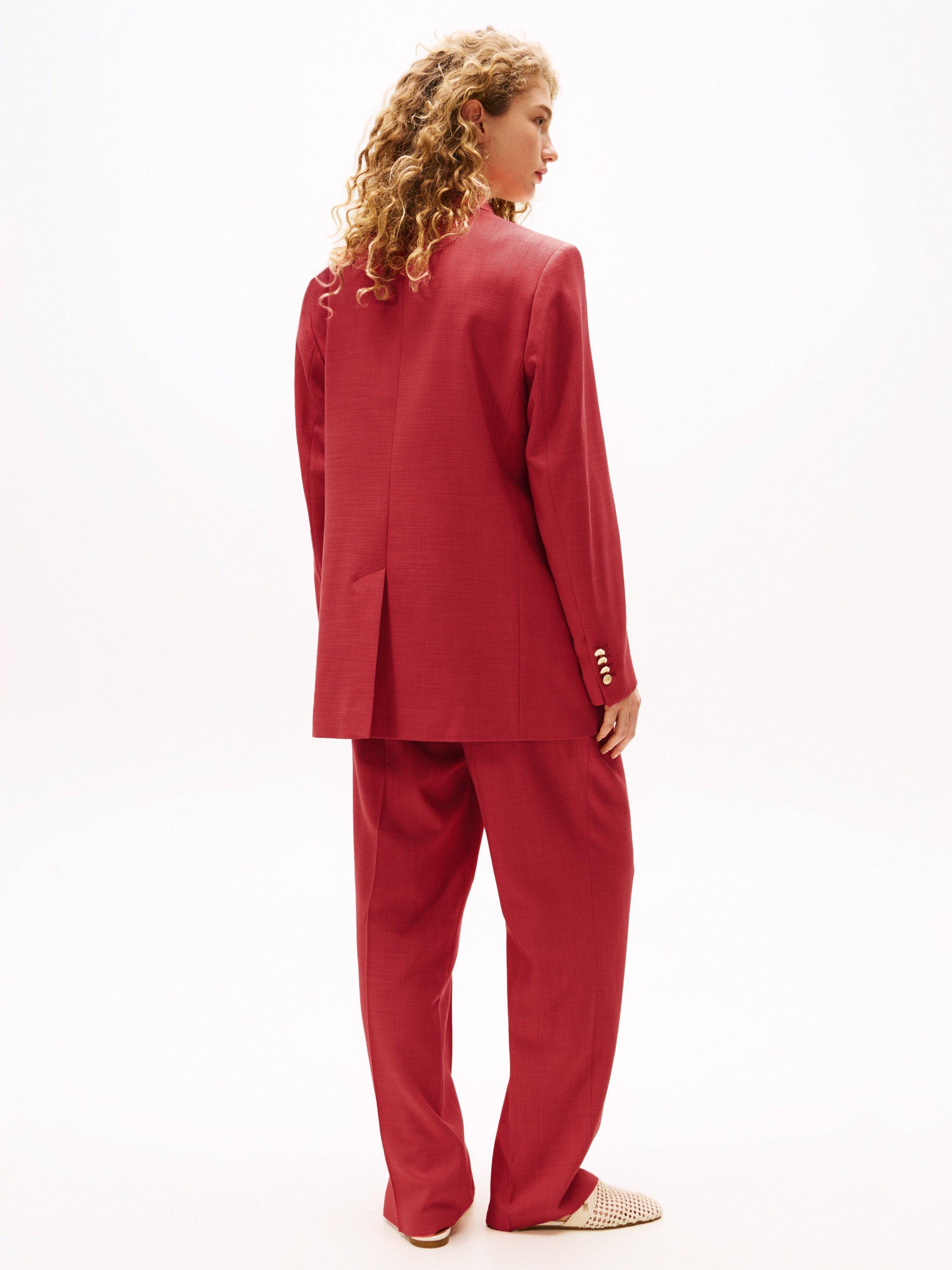 Product image 2 of 5, which shows Tommy Hilfiger x Sofia Richie Grainge Double Breasted Blazer, Medium Red, 6