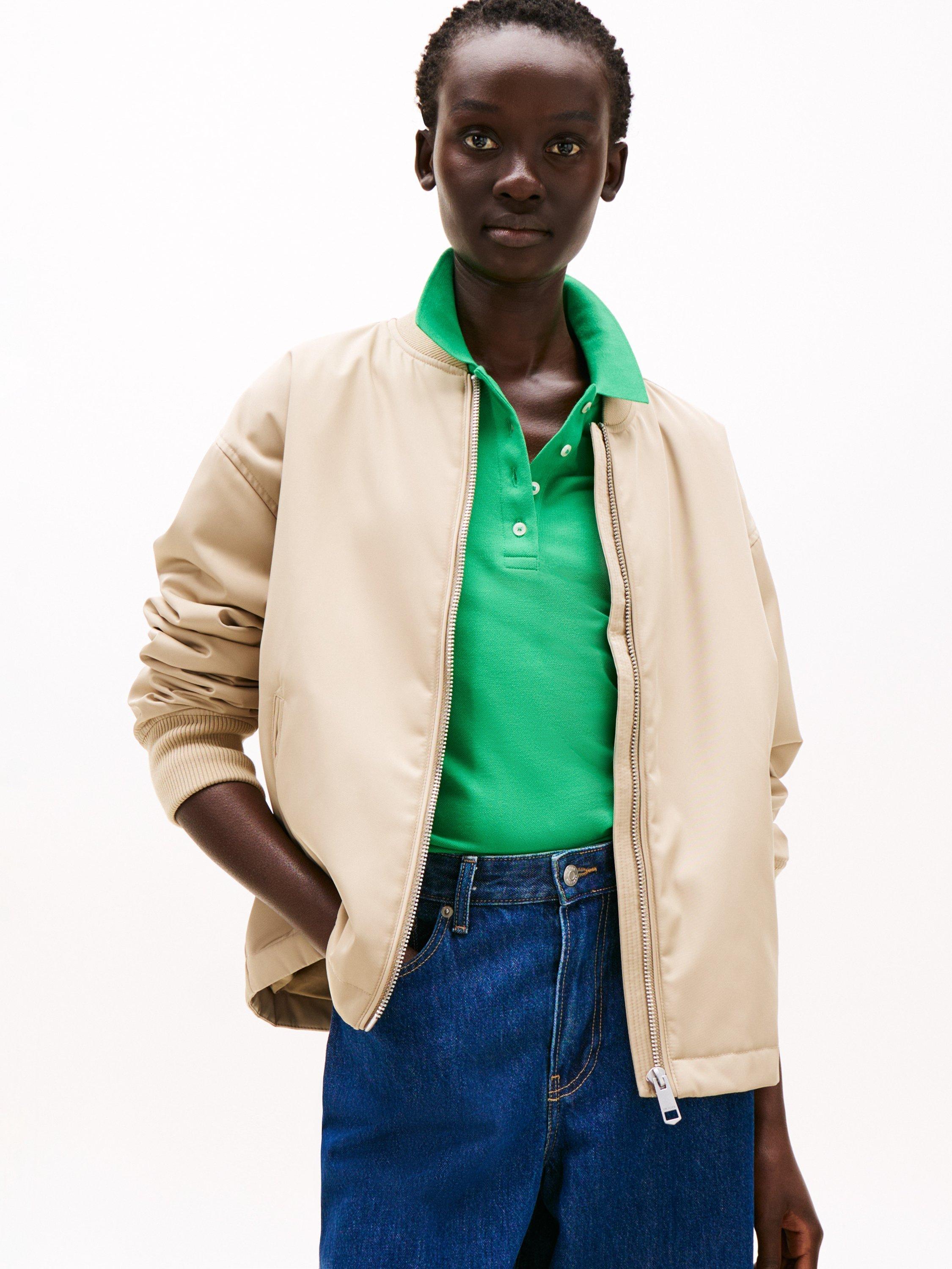 Product image 1 of 6, which shows Tommy Hilfiger Casual Bomber Jacket, Sandalwood, XS