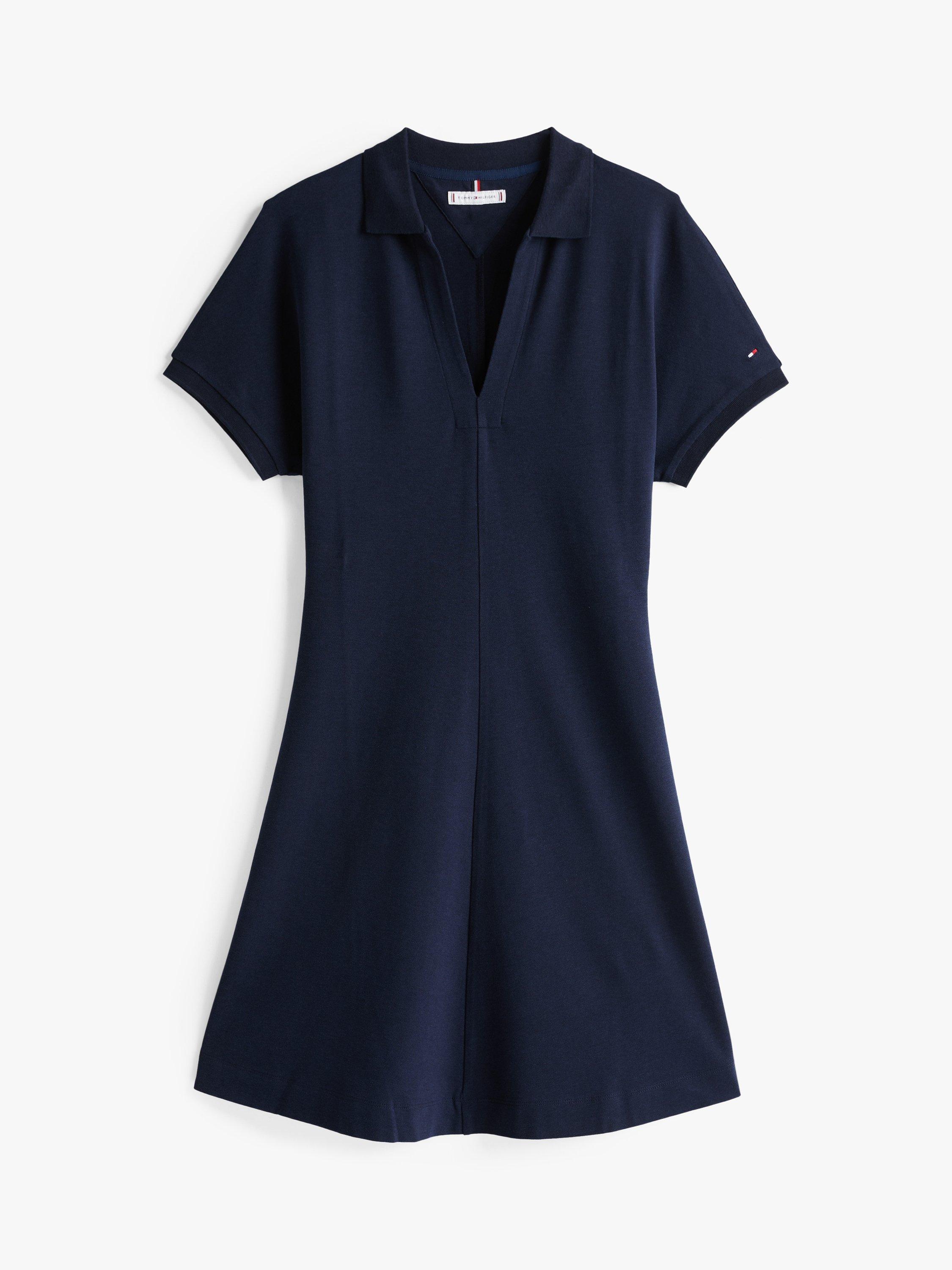 Product image 1 of 3, which shows Tommy Hilfiger Adaptive Polo Dress, Dark Night Navy, XS