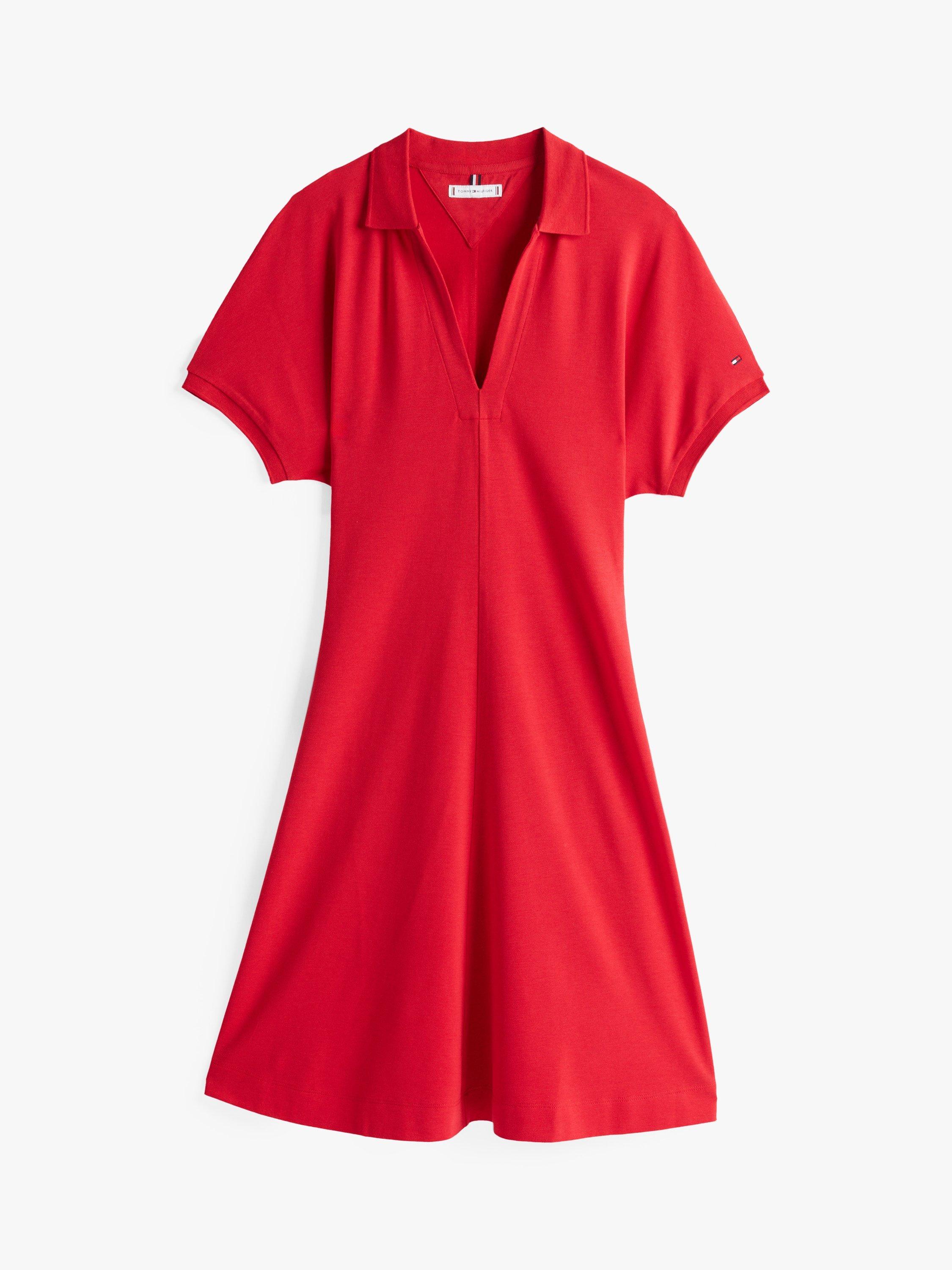 Product image 1 of 2, which shows Tommy Hilfiger Adaptive Polo Dress, Primary Red, S