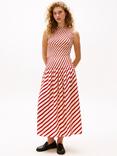 Tommy Hilfiger x Sofia Richie Grainge Stripe Drop Waist Dress, Medium Red/Multi