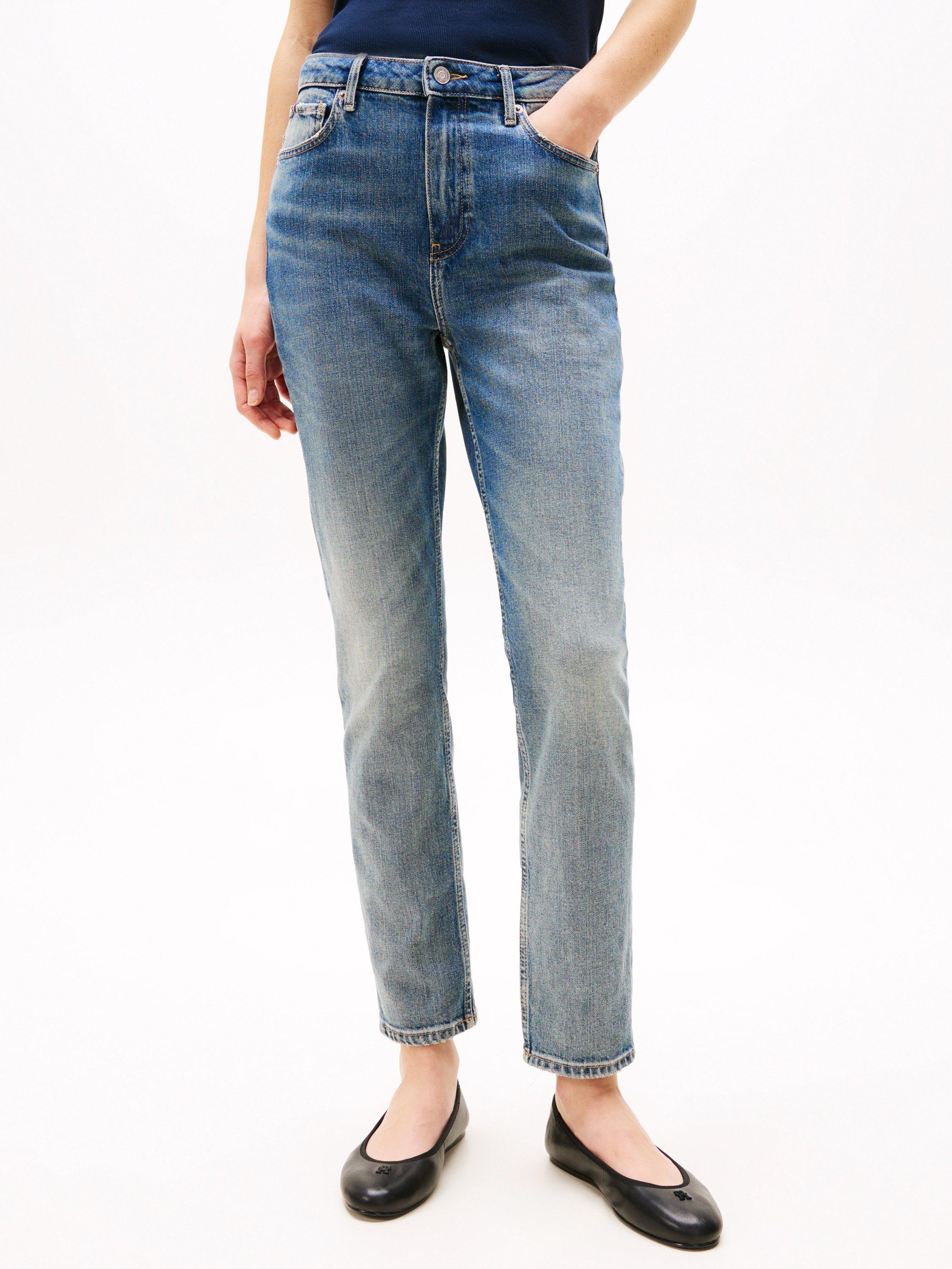 Product image 1 of 6, which shows Tommy Hilfiger High Rise Cigarette Slim Jeans, Seli, 27S