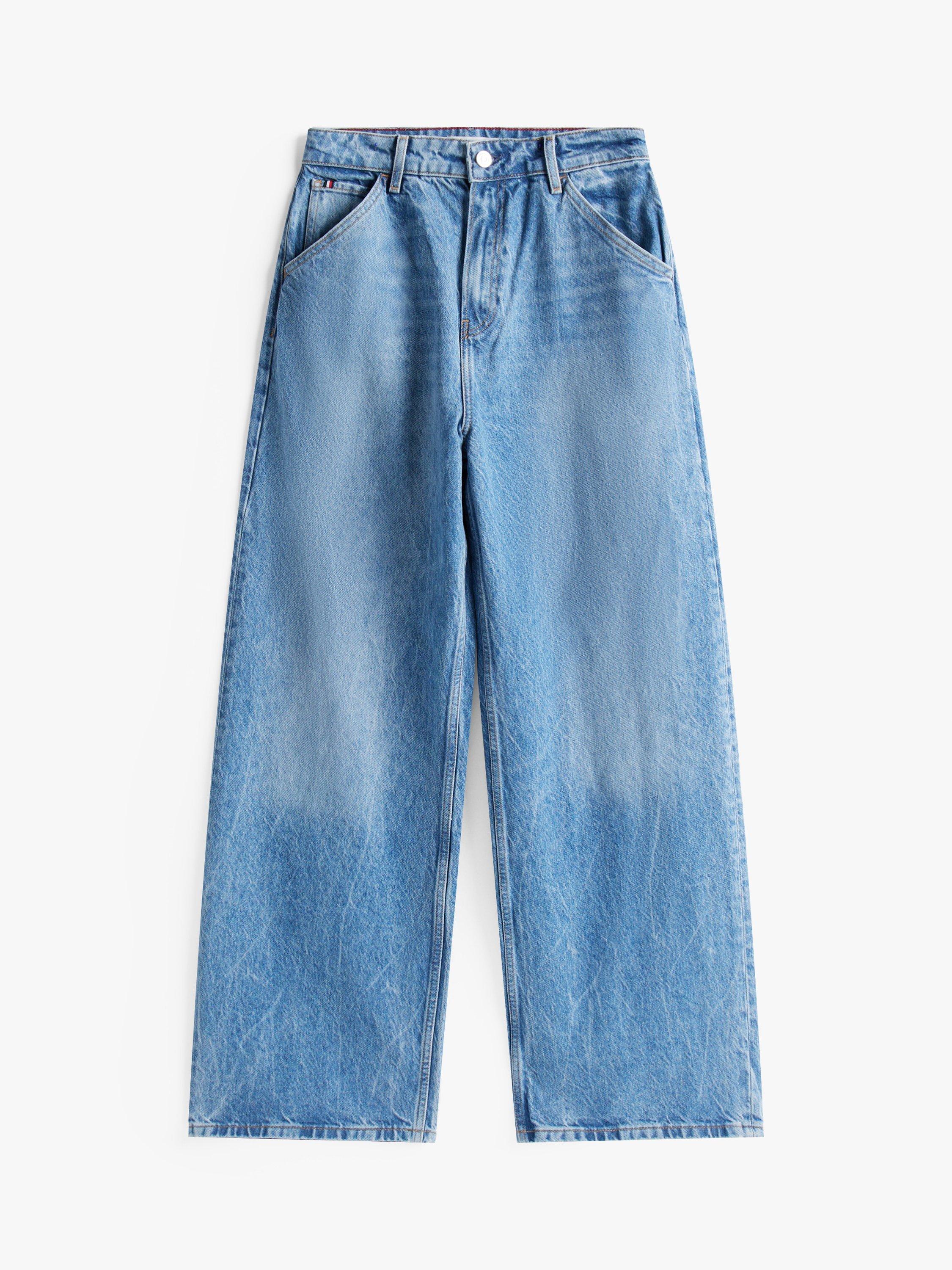 Product image 5 of 5, which shows Tommy Hilfiger Mid Rise Loose Wide Leg Jeans, Blue, 26S