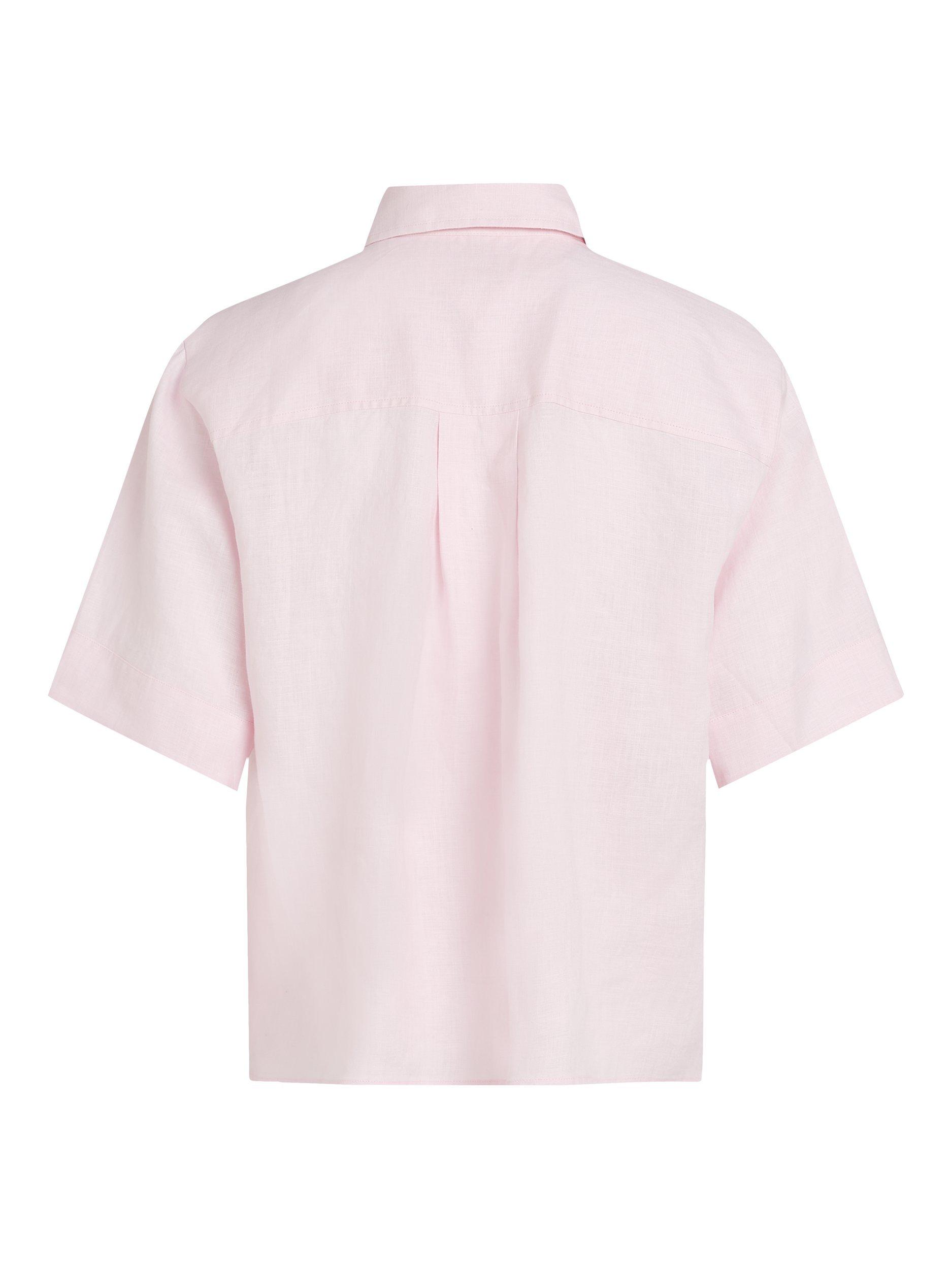 Product image 6 of 6, which shows Tommy Hilfiger Essential Pure Linen Shirt, Light Pink, 6