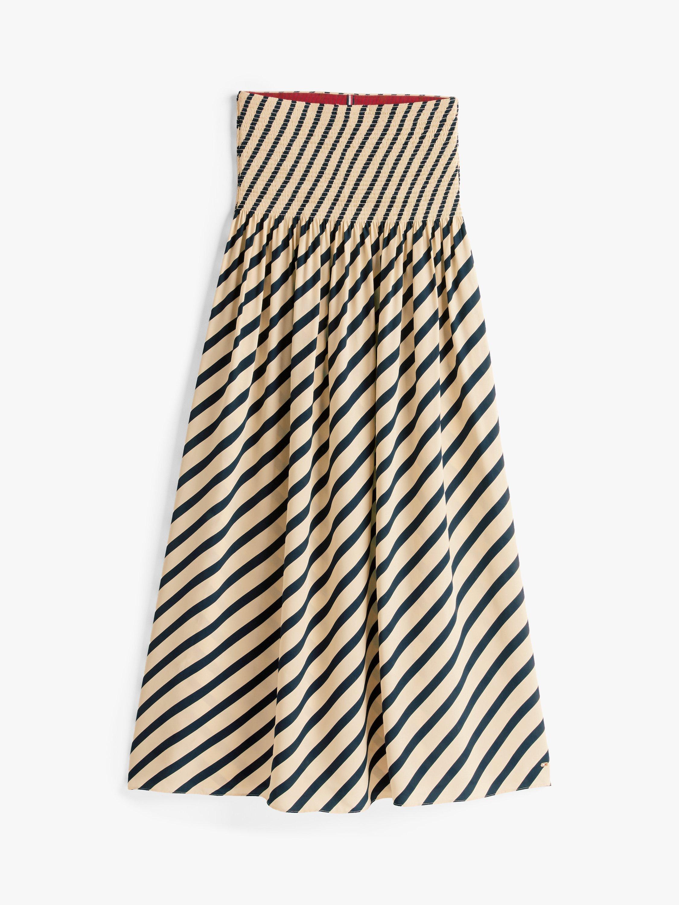 Product image 6 of 6, which shows Tommy Hilfiger x Sofia Richie Grainge Breton Stripe Skirt, Midnight/Cream, 6