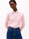 Tommy Hilfiger Crew Neck Organic Cotton Jumper, Heather Light Pink