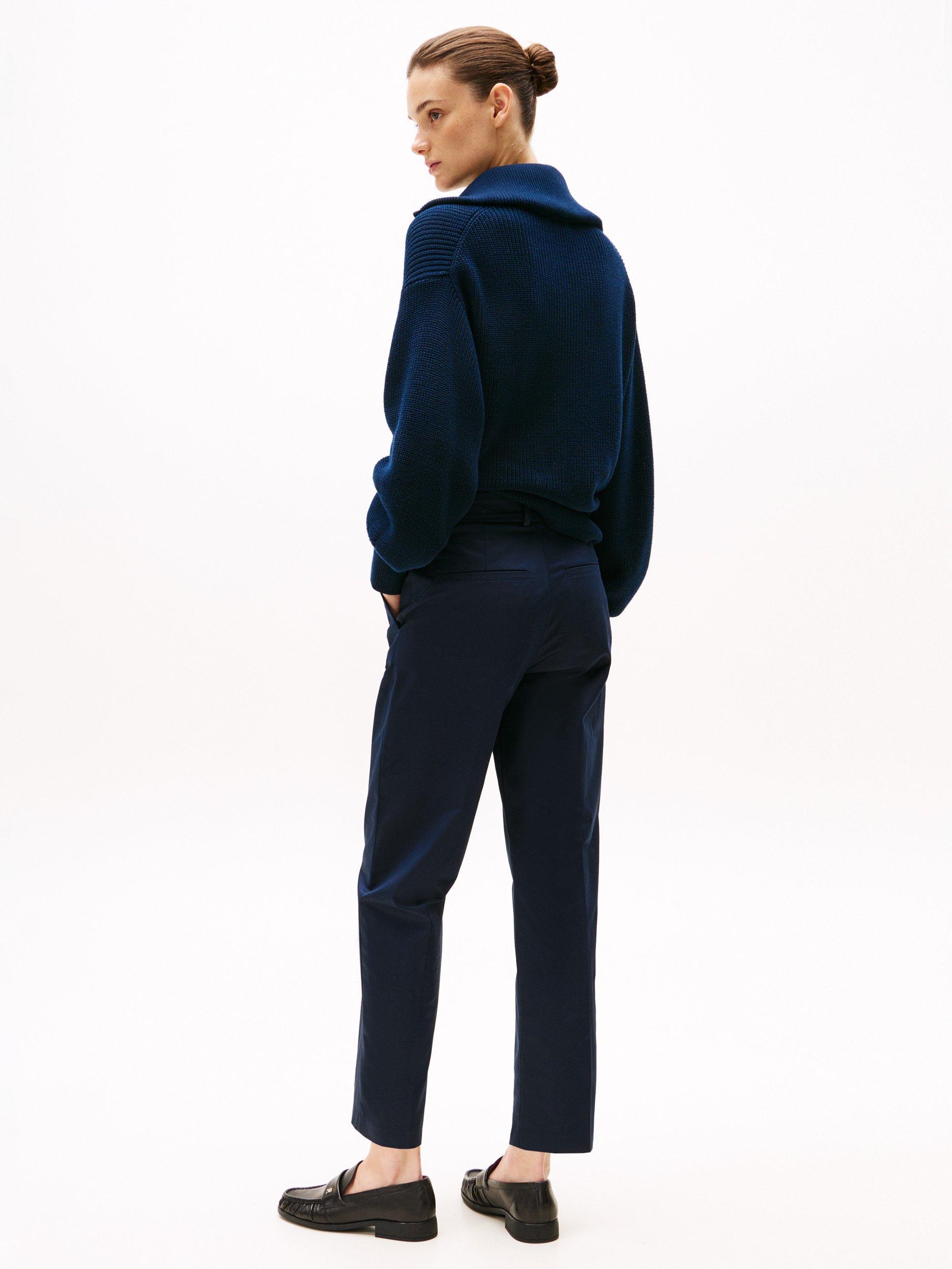 Product image 2 of 6, which shows Tommy Hilfiger Slim Fit Straight Leg Organic Cotton Rich Chinos, Dark Night Navy, 6