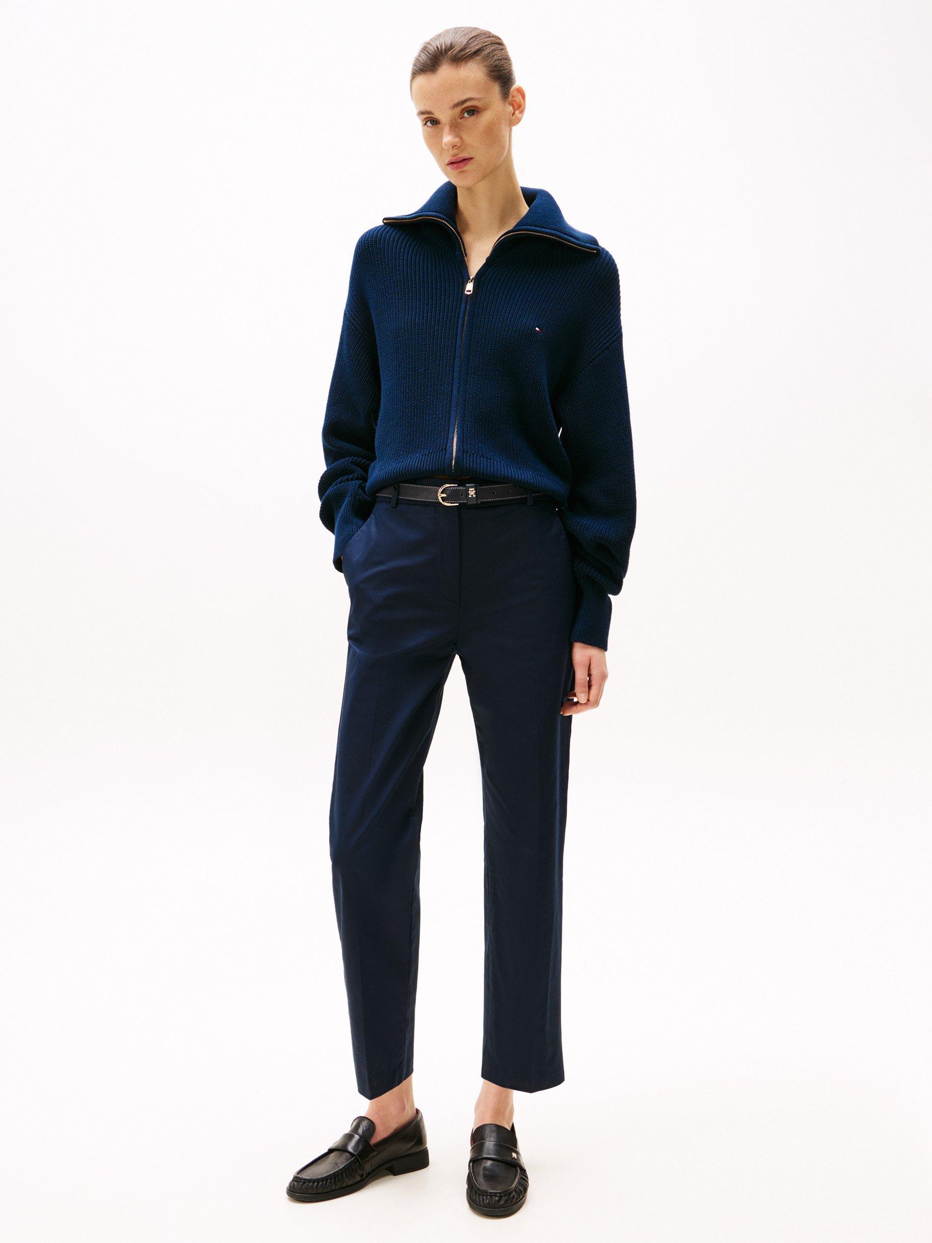 Product image 4 of 6, which shows Tommy Hilfiger Slim Fit Straight Leg Organic Cotton Rich Chinos, Dark Night Navy, 6
