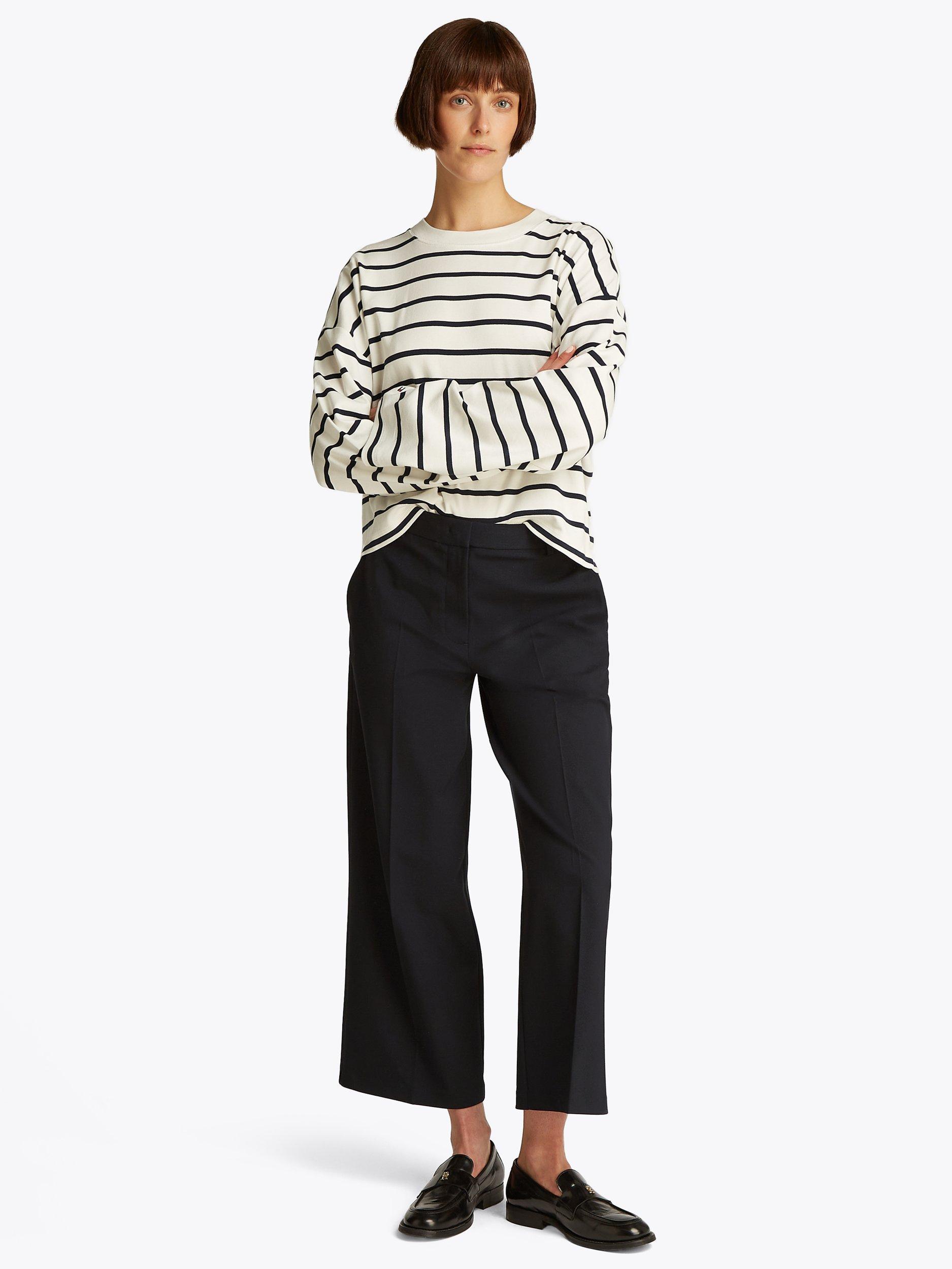 Product image 2 of 7, which shows Tommy Hilfiger Cropped Wide Leg Trousers, Black, 6