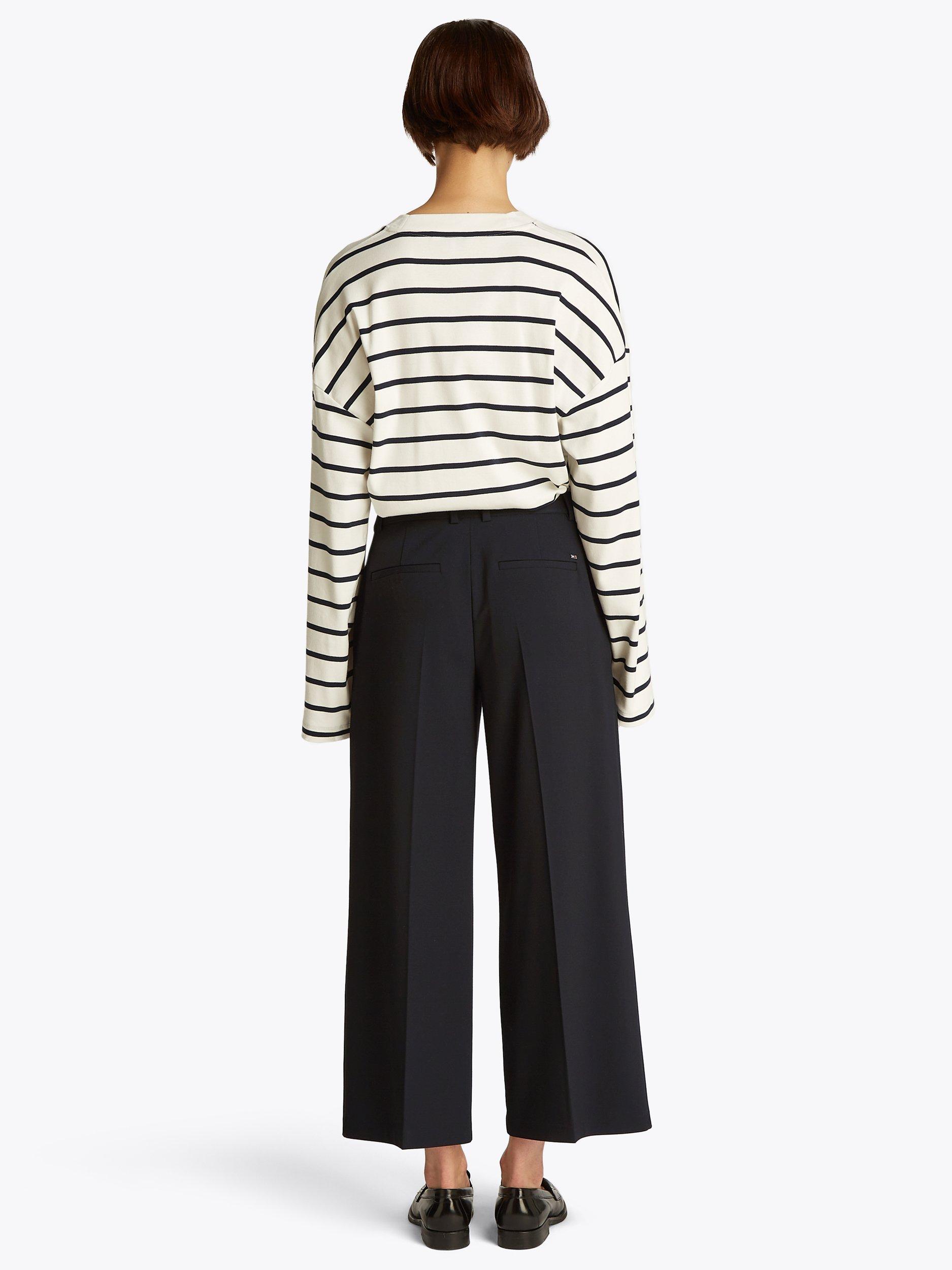 Product image 3 of 7, which shows Tommy Hilfiger Cropped Wide Leg Trousers, Black, 6
