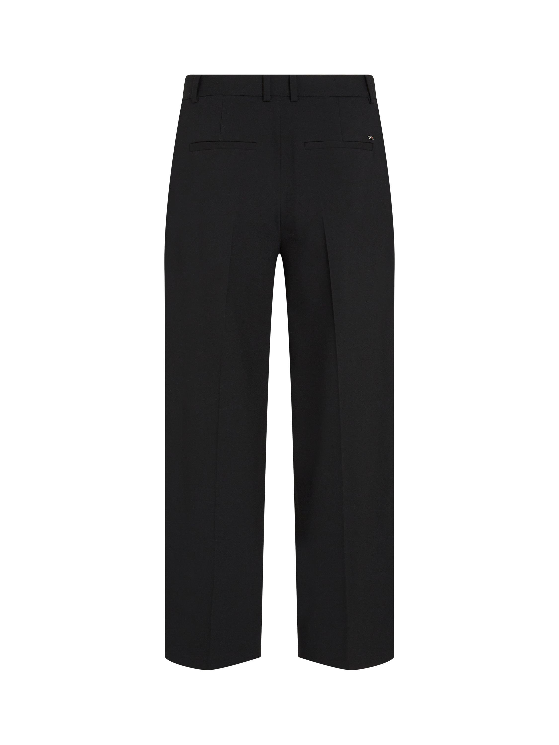 Product image 6 of 7, which shows Tommy Hilfiger Cropped Wide Leg Trousers, Black, 6