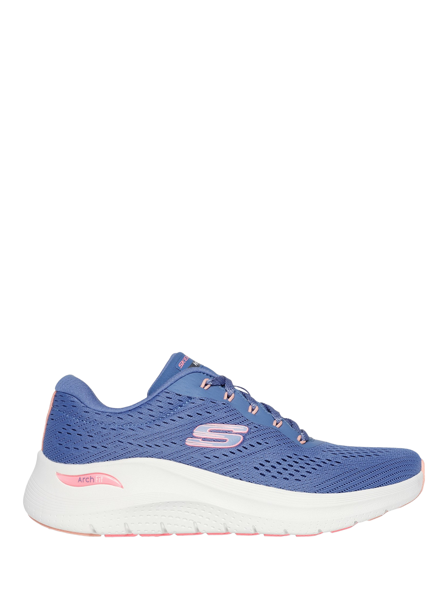 Product image 1 of 2, which shows Skechers Vegan Arch Fit 2.0 Big League Trainers, Blue/Pink, 3