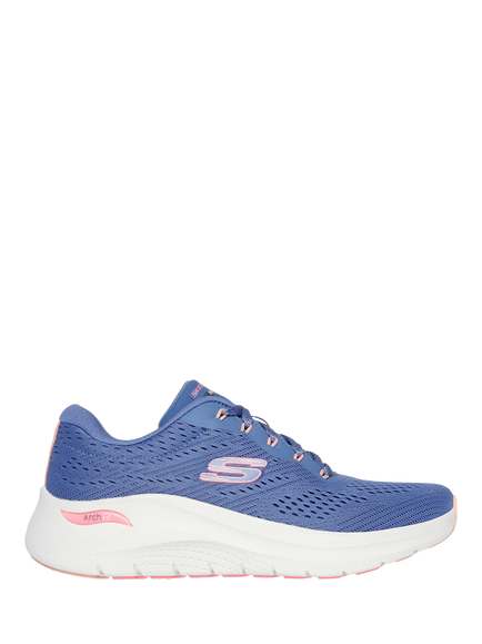 Skechers Vegan Arch Fit 2.0 Big League Trainers, Blue/Pink, Blue/Pink