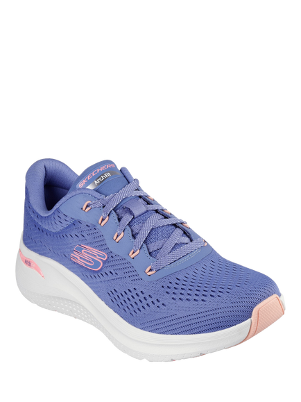 Skechers Vegan Arch Fit 2.0 Big League Trainers, Blue/Pink - view 2, Blue/Pink