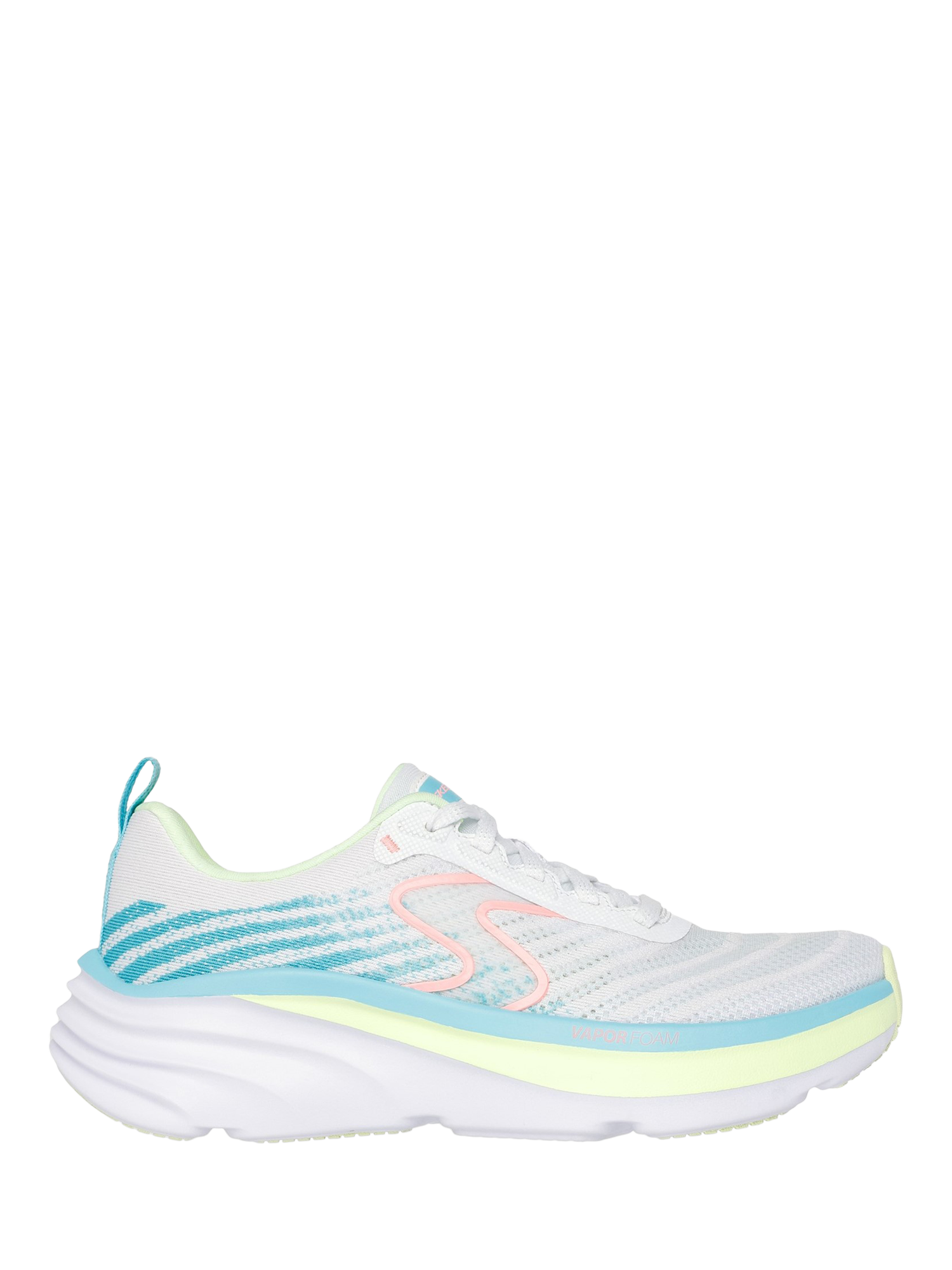 Product image 1 of 4, which shows Skechers Slip-Ins Relaxed Fit D'Lux Vapor Cool Breeze Trainers, White/Multi, 3