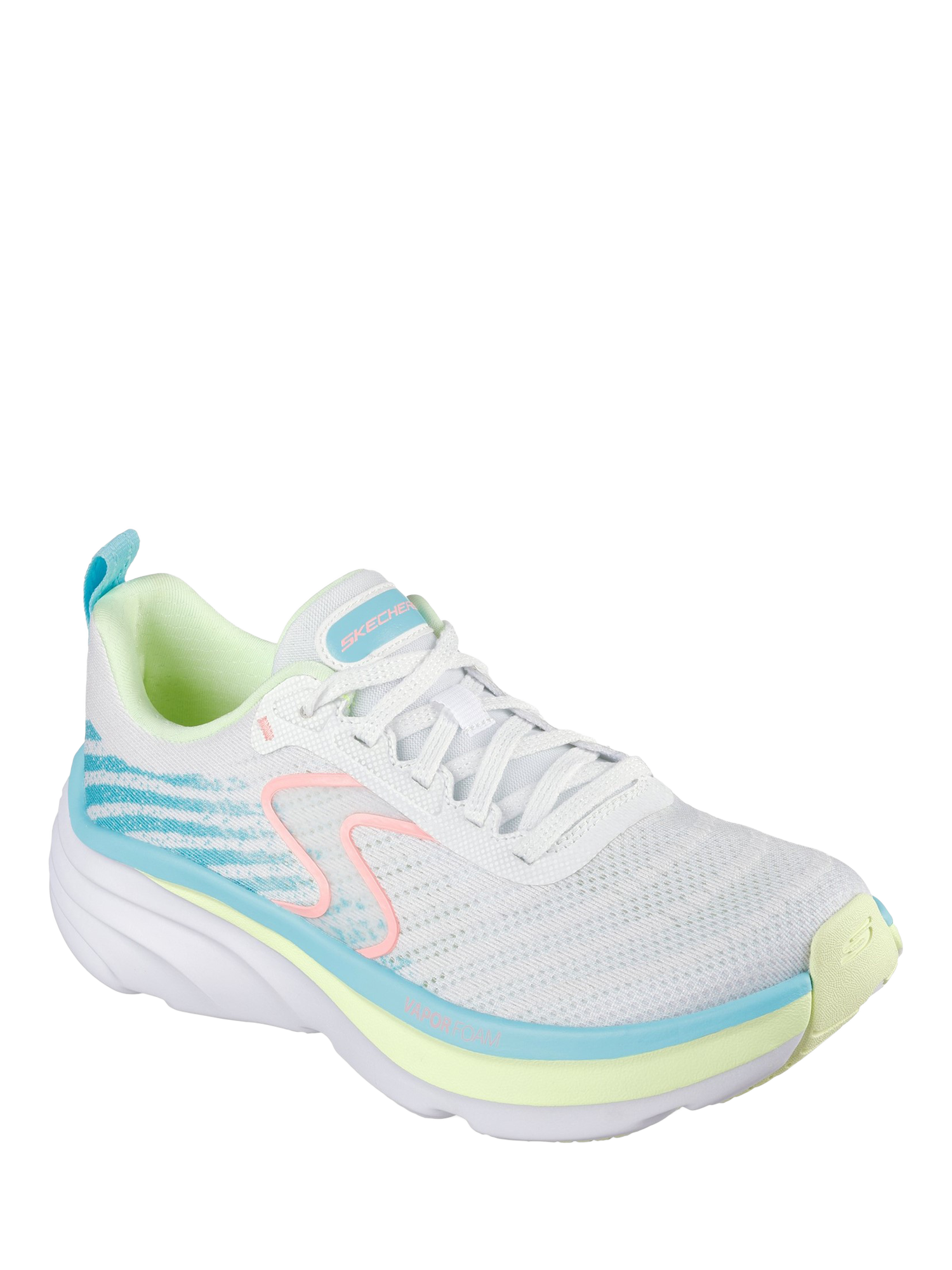 Product image 2 of 4, which shows Skechers Slip-Ins Relaxed Fit D'Lux Vapor Cool Breeze Trainers, White/Multi, 3