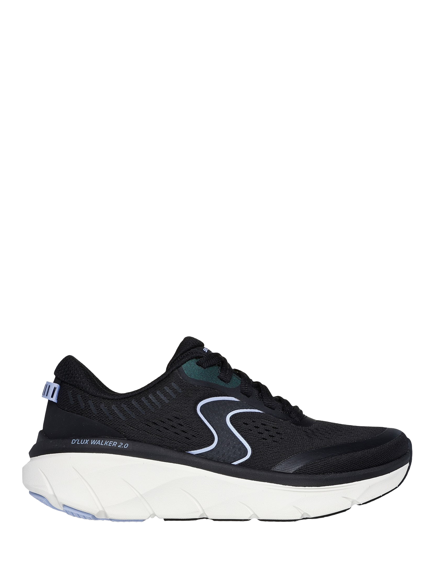 Skechers Relaxed Fit D'Lux Walker 2.0 Trainers, Black/Lavender