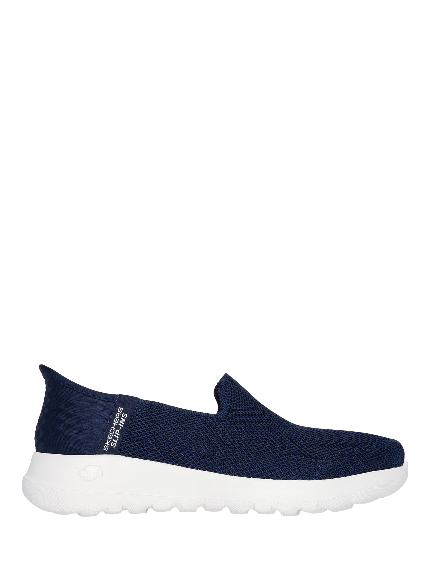 Product image 1 of 4, which shows Skechers Slip-Ins GO WALK Joy Vela Trainers, Navy/White, 3