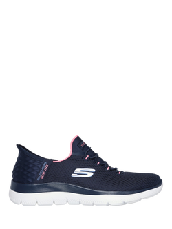 Skechers Hands Free Slip-ins Summits Diamond Dream Wide Fit Trainers, Navy, Navy