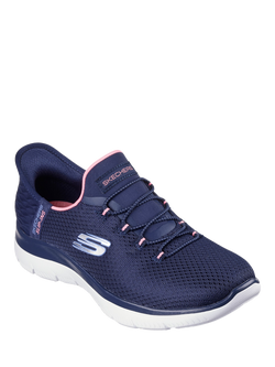Skechers Hands Free Slip-ins Summits Diamond Dream Wide Fit Trainers, Navy - view 2, Navy
