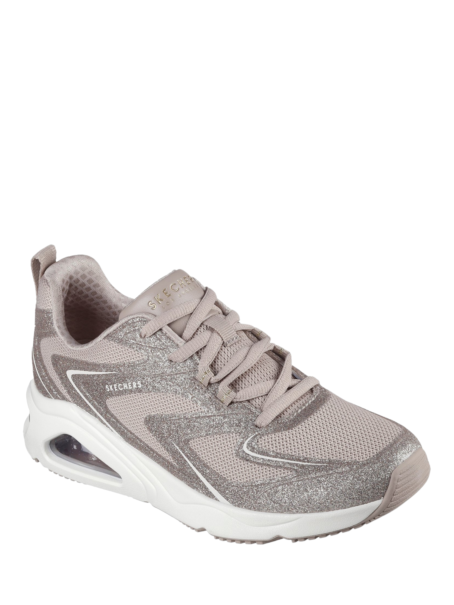 Product image 2 of 4, which shows Skechers Street Tres-Air Uno Glit-Airy Trainers, Taupe, 3