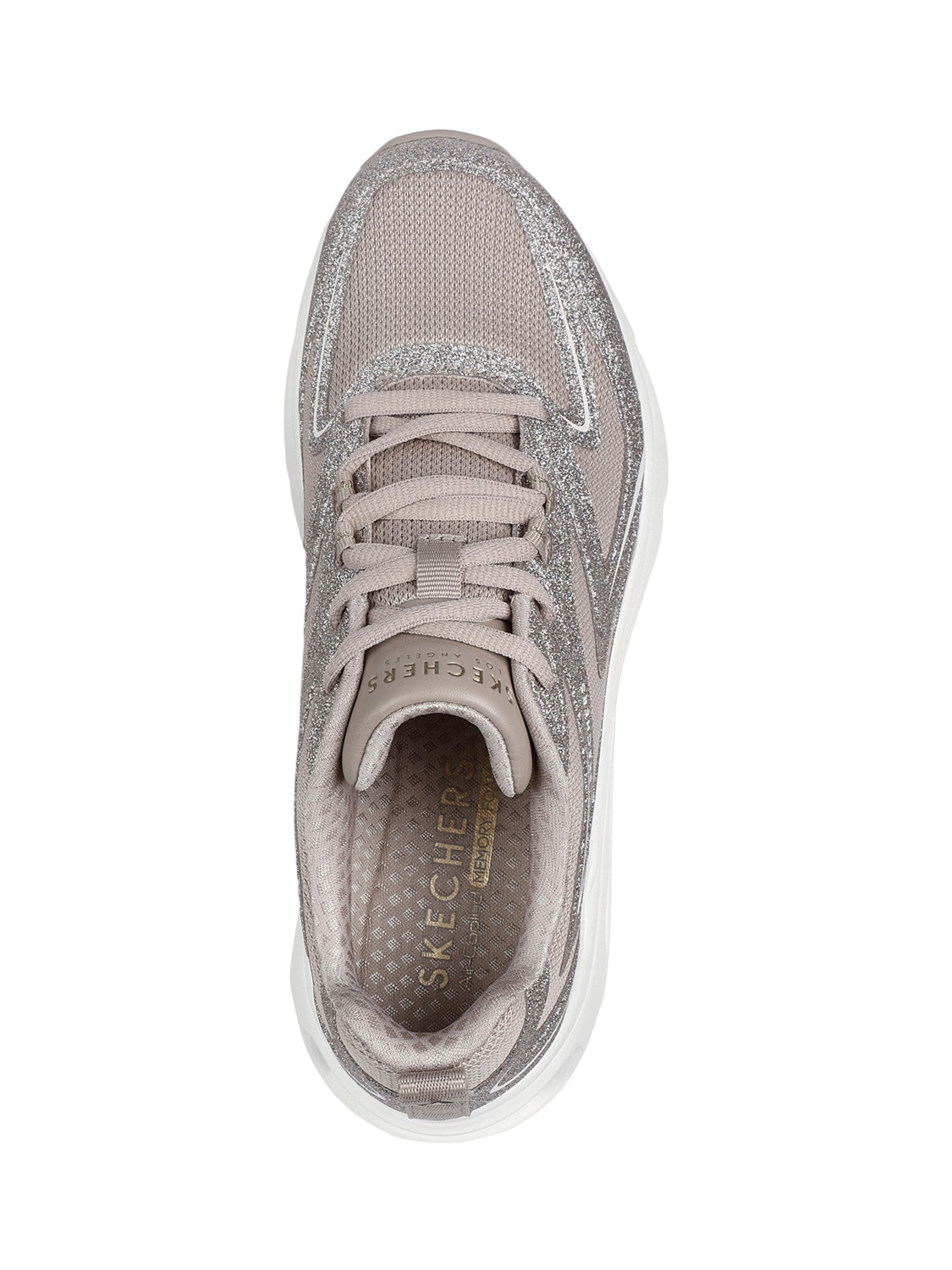 Product image 4 of 4, which shows Skechers Street Tres-Air Uno Glit-Airy Trainers, Taupe, 3