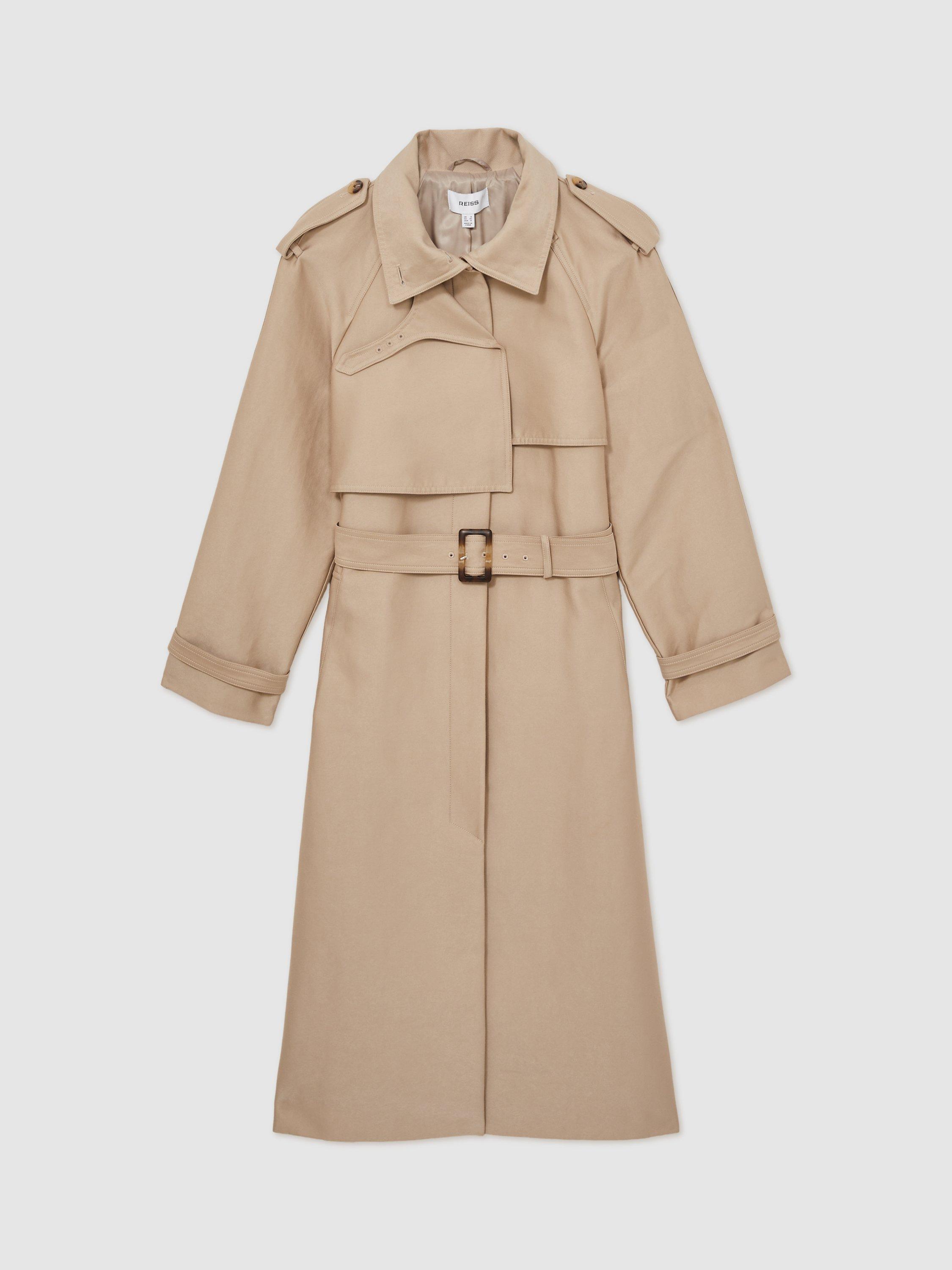 Product image 3 of 5, which shows Reiss August Single Breasted Trench Coat, Neutral, 6