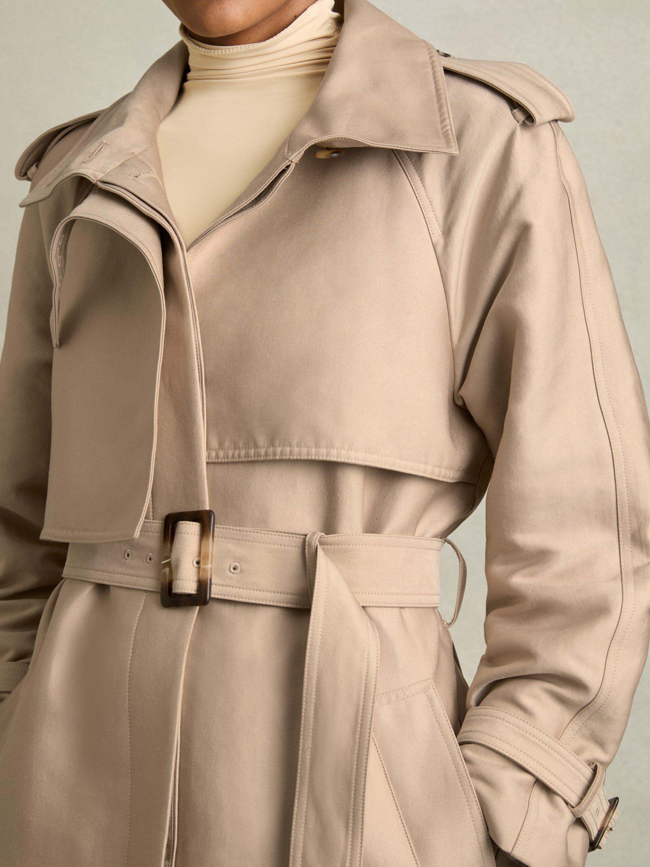 Product image 4 of 5, which shows Reiss August Single Breasted Trench Coat, Neutral, 6