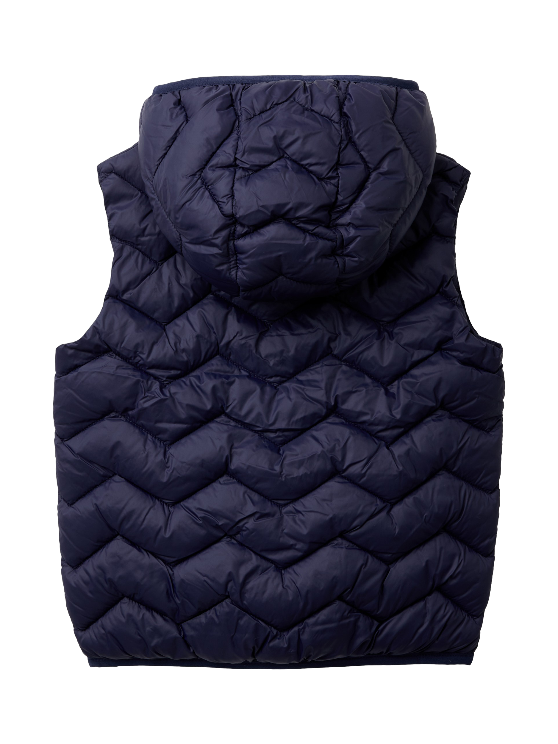 Product image 2 of 3, which shows Benetton Kids' Hooded Padded Gilet, Night Blue, 3-4 years