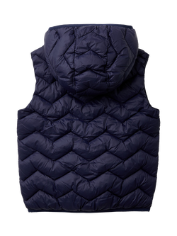 Benetton Kids' Hooded Padded Gilet, Night Blue - view 2, Night Blue