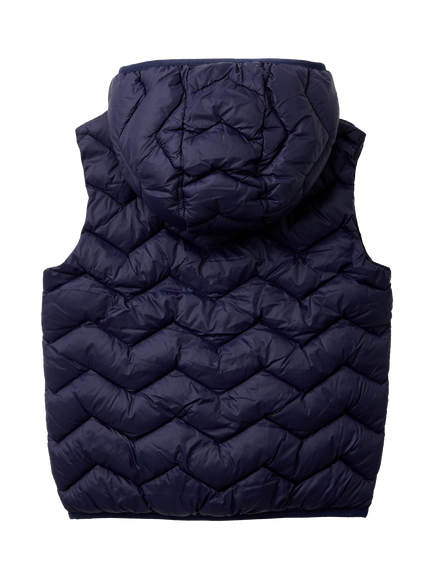 Benetton Kids' Hooded Padded Gilet, Night Blue - view 2, Night Blue
