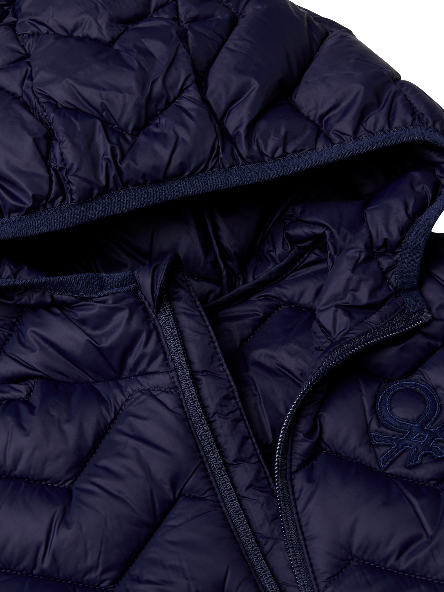 Product image 3 of 3, which shows Benetton Kids' Hooded Padded Gilet, Night Blue, 3-4 years