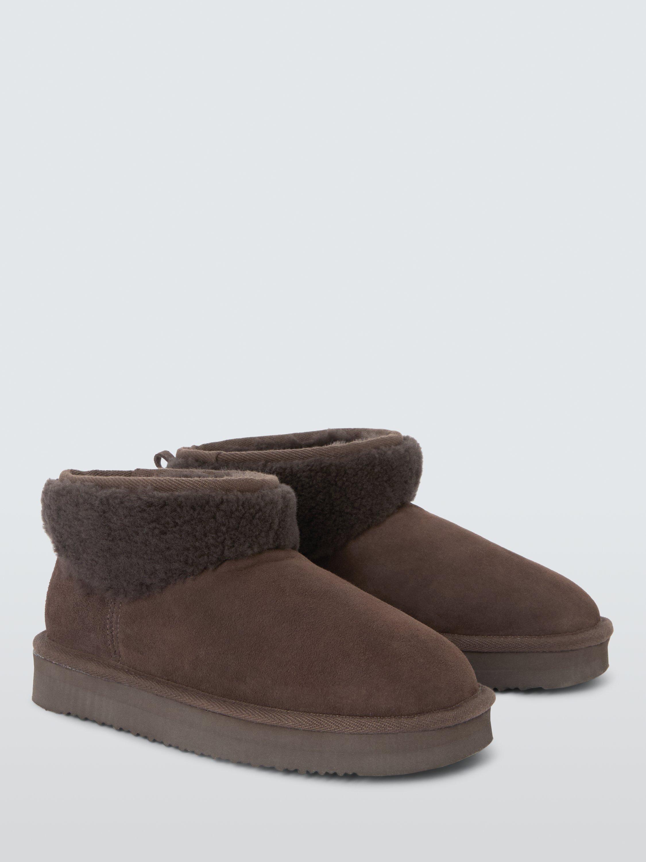 Product image 3 of 5, which shows John Lewis Flatform Sheepskin Slipper Boots, Chocolate, 3