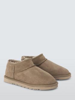 John Lewis Sheepskin Cropped Slipper Boots, Grey - view 2, Grey