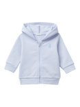 Benetton Baby 3D Ears Hooded Zipped Sweatshirt, Light Blue Powder