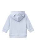 Benetton Baby 3D Ears Hooded Zipped Sweatshirt, Light Blue Powder