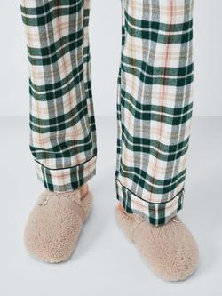 John Lewis Curly Shearling Borg Buckle Strap Clogs, Taupe - view 2, Taupe