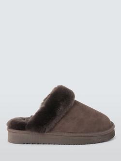 John Lewis Sheepskin Flatform Mule Slippers, Brown