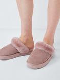 John Lewis Sheepskin Flatform Mule Slippers, Pink