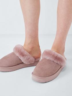 John Lewis Sheepskin Flatform Mule Slippers - view 2, Pink