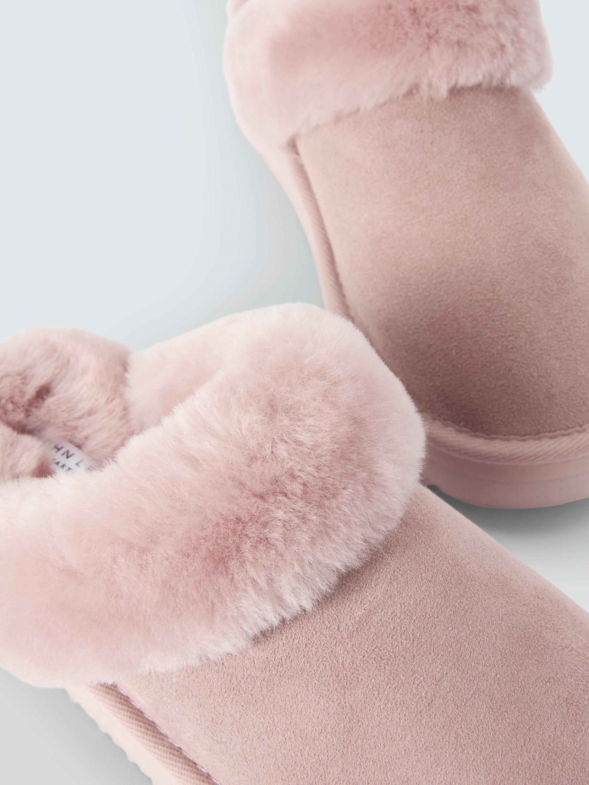 Product image 4 of 5, which shows John Lewis Sheepskin Flatform Mule Slippers, Pink, 3
