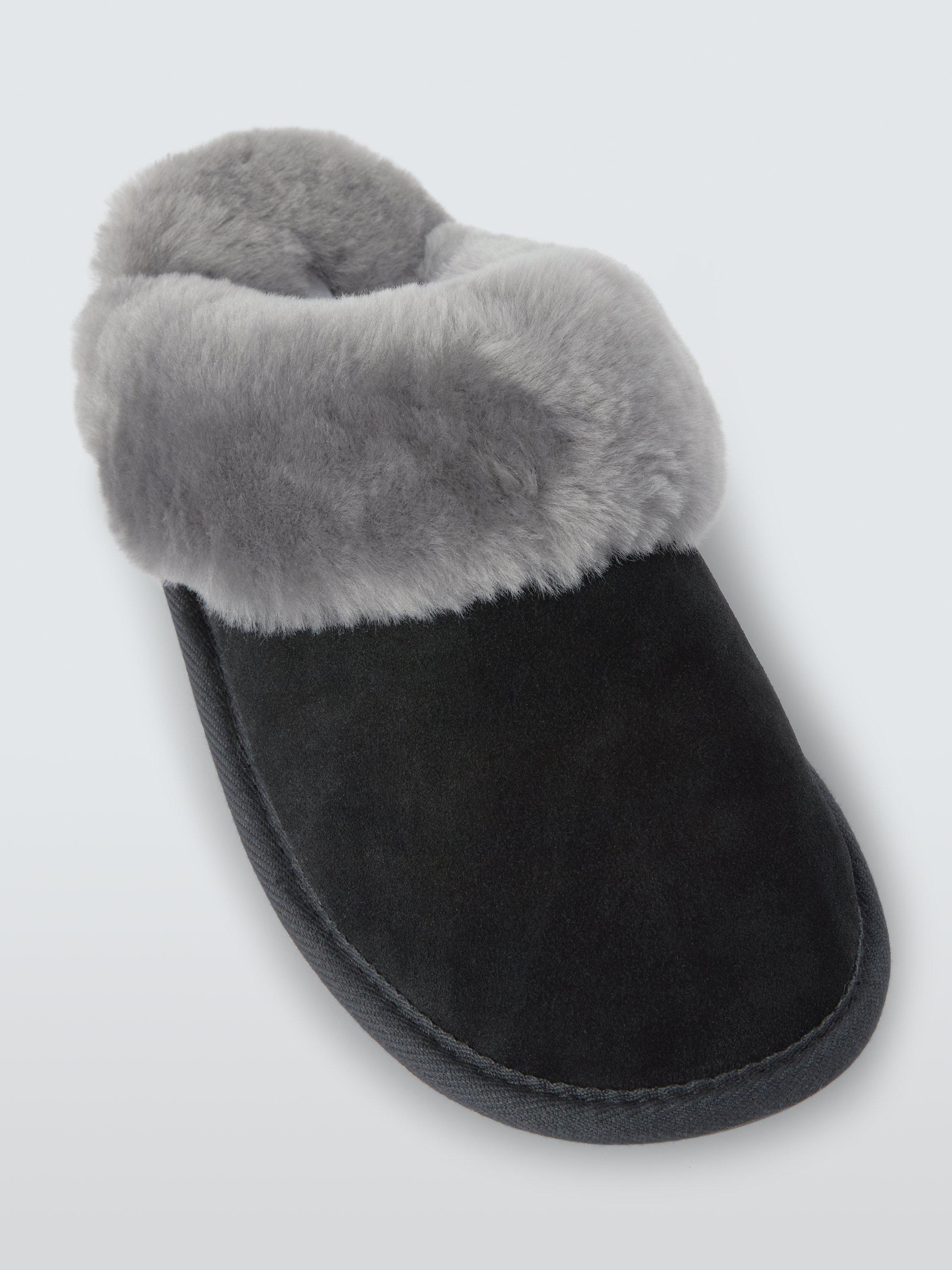 Product image 5 of 5, which shows John Lewis Sheepskin Mule Slippers, Black/Grey, 3