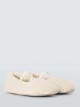 John Lewis Borg Mary-Jane Square Toe Ballerina Slippers, Cream