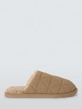 John Lewis Triangle Quilted Mule Slippers, Taupe