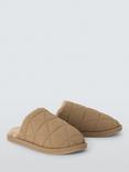 John Lewis Triangle Quilted Mule Slippers, Taupe