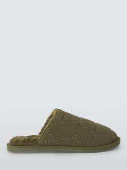 John Lewis Triangle Quilted Mule Slippers, Khaki