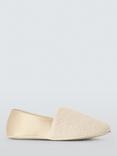 John Lewis Borg Square Toe House Slippers, Beige