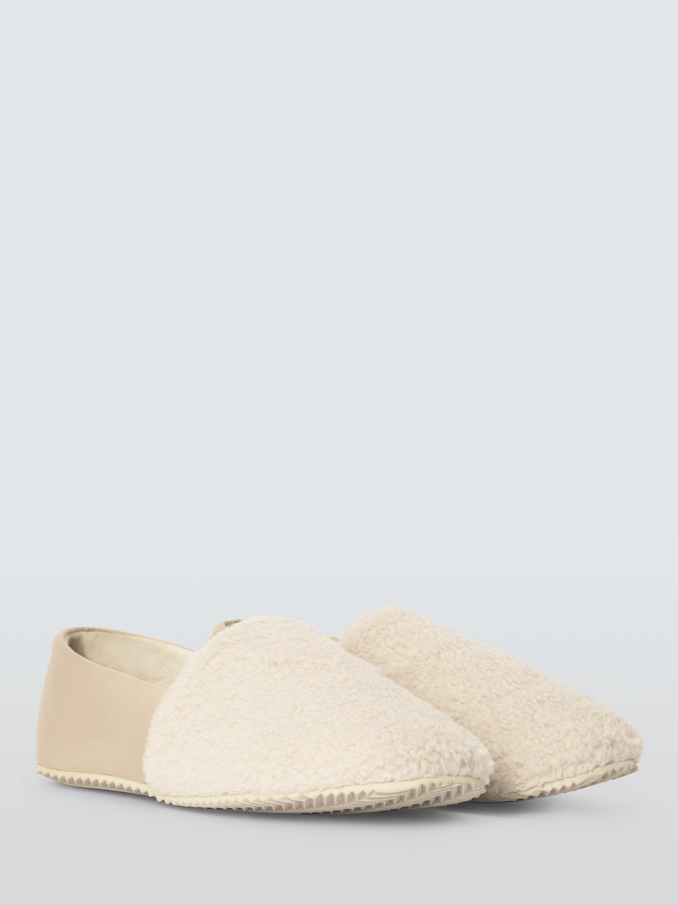 Product image 2 of 4, which shows John Lewis Borg Square Toe House Slippers, Beige, 3