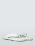 John Lewis Puffy Gingham Toe Post Slippers, Green/White
